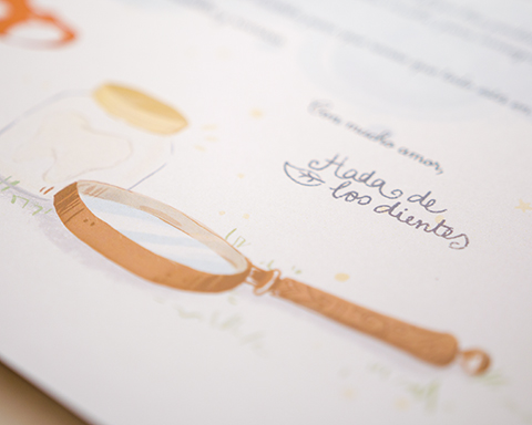 Detalle de la carta del Hada de los dientes