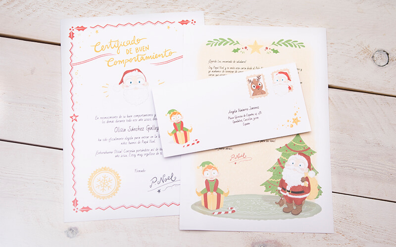 Carta y certificado de buen comportamiento de Papá Noel