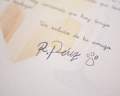 Detalle de la carta del Ratoncito Pérez